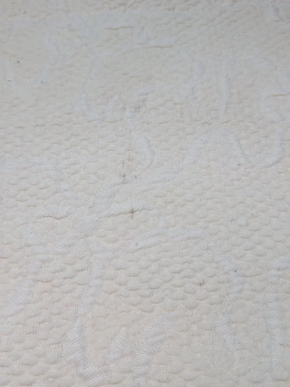 Vintage Shavel Portugal Matelasse Scalloped Pillow Sham Ivory Cotton Bow Design
